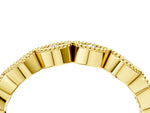 Yellow gold Milgrain Marquise Diamond Half Eternity Band with Bezel Setting_4