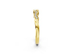 Yellow gold Milgrain Pavé Round Diamond Curved Band_2