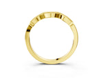Yellow gold Milgrain Pavé Round Diamond Curved Band_3