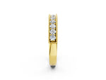 Yellow gold Milgrain Round Diamond Pavé Chevron Band_2