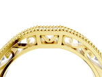 Yellow gold Milgrain Round Diamond Pavé Chevron Band_4