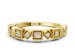 Yellow gold Milgrain Square Diamond Eternity Band with Bezel Setting
