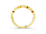 Yellow gold Milgrain Square Diamond Eternity Band with Bezel Setting_3