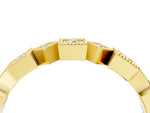 Yellow gold Milgrain Square Diamond Eternity Band with Bezel Setting_4