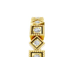 Yellow gold Milgrain Square Diamond Eternity Band with Bezel Setting_5