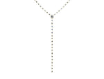 Yellow gold Mixed Shape Diamond Lariat Necklace with Station Accents