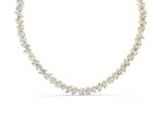Yellow gold Mixed Shape Diamond Tennis Necklace