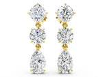 Yellow gold Multi-Shape Diamond Drop Earring