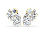 Yellow gold Multi-Shape Diamond Mosaic Five Stone Stud Earrings