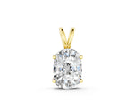 Yellow gold Old Mine Cushion Diamond Solitaire Pendant with Four Prong Setting