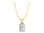 Yellow gold Old Mine Cushion Diamond Solitaire Pendant with Four Prong Setting_1