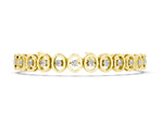 Yellow gold Oval Bezel Set Round Diamond Tennis Bracelet with Four-Prong Setting