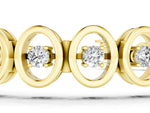 Yellow gold Oval Bezel Set Round Diamond Tennis Bracelet with Four-Prong Setting_1