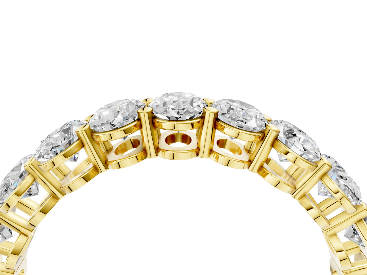 Yellow gold Oval Cut Diamond Eternity Band with Shared Prong Setting_4