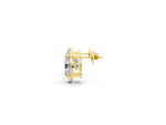 Yellow gold Oval Cut Diamond Nature-Inspired Stud Earrings with Marquise and Round Accents_1