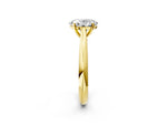 Yellow gold Oval Cut Diamond Solitaire Engagement Ring with Cathedral Setting and Four-Prong Mount_2