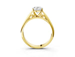 Yellow gold Oval Cut Diamond Solitaire Engagement Ring with Cathedral Setting and Four-Prong Mount_3