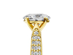 Yellow gold Oval Cut Diamond Solitaire Engagement Ring with Multi-Row Round Pavé Band and Prong Setting_5
