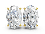 Yellow gold Oval Cut Diamond Stud Earrings