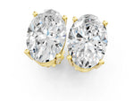 Yellow gold Oval Cut Diamond Stud Earrings_1