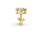 Yellow gold Oval Cut Diamond Stud Earrings_2