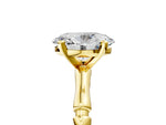 Yellow gold Oval Cut Solitaire Diamond Ring with Bamboo Band and Four-Prong Setting_5