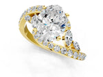 Yellow gold Oval Cut Solitaire with Pavé Twist Band and Four-Prong Setting_1