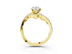 Yellow gold Oval Cut Solitaire with Pavé Twist Band and Four-Prong Setting_3
