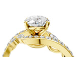 Yellow gold Oval Cut Solitaire with Pavé Twist Band and Four-Prong Setting_4