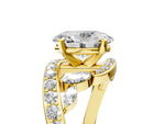 Yellow gold Oval Cut Solitaire with Pavé Twist Band and Four-Prong Setting_5