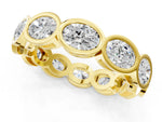 Yellow gold Oval Diamond Bezel Set Eternity Wedding Band_1