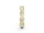 Yellow gold Oval Diamond Bezel Set Eternity Wedding Band_2