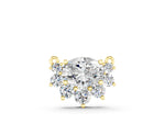 Yellow gold Oval Diamond Cluster Pendant with Prong Setting