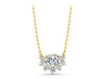 Yellow gold Oval Diamond Cluster Pendant with Prong Setting_1
