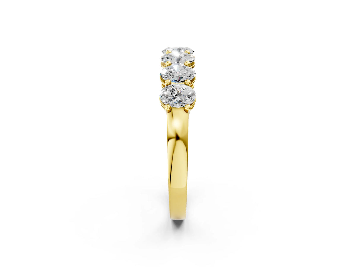 Yellow gold Oval Diamond Shared Prong Eternity Band_2