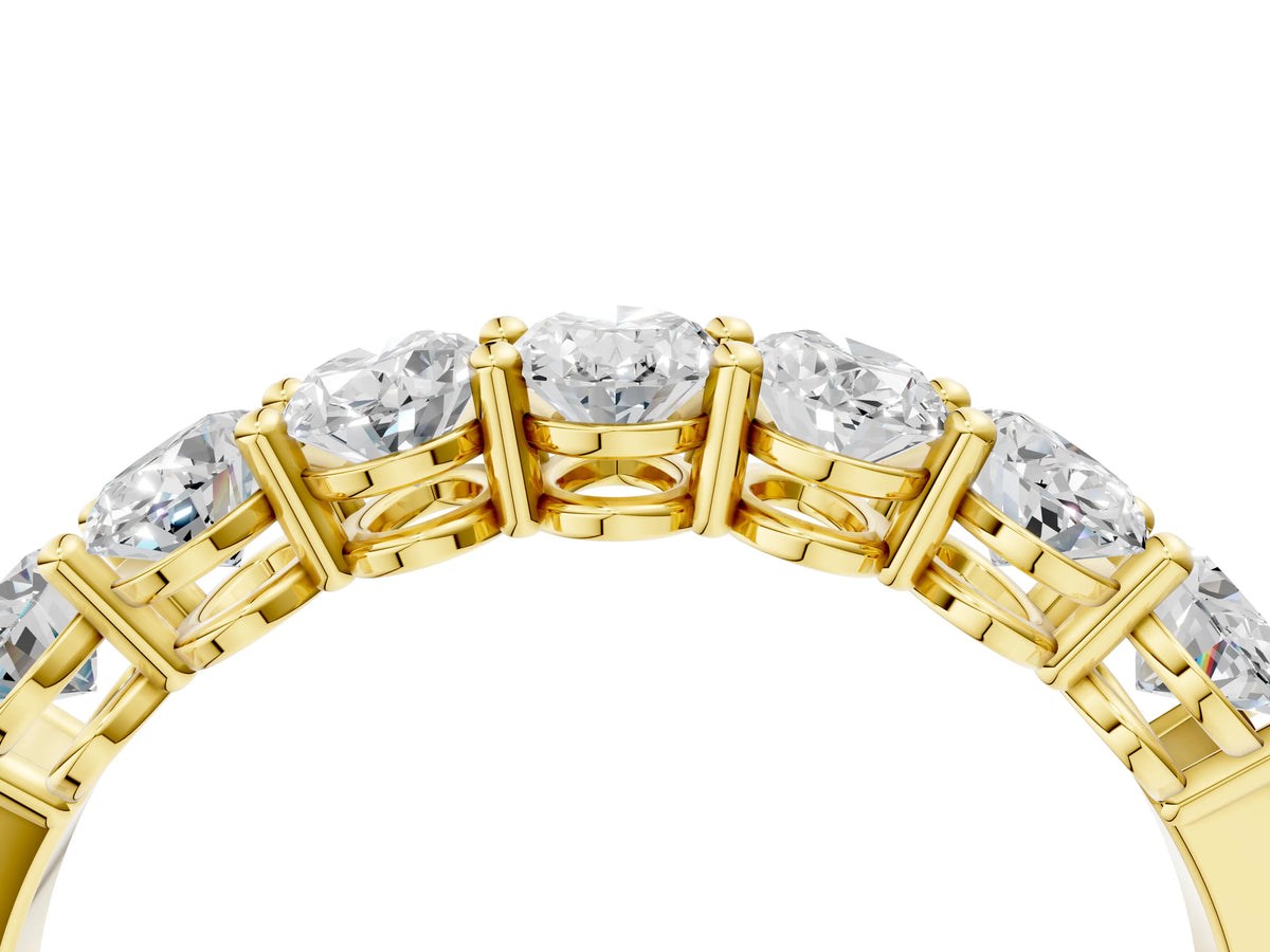 Yellow gold Oval Diamond Shared Prong Eternity Band_4