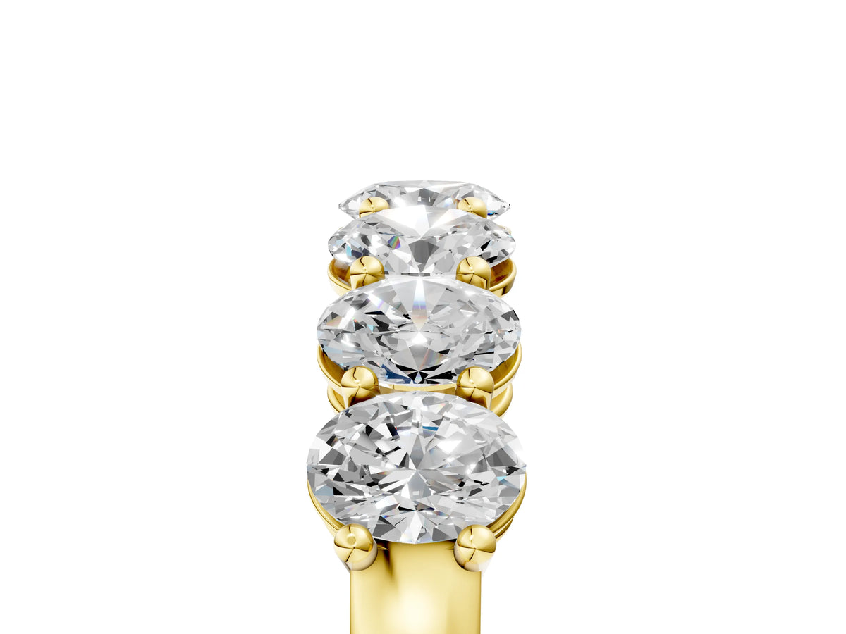 Yellow gold Oval Diamond Shared Prong Eternity Band_5