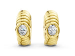 Yellow gold Oval Diamond Vera Hoop Earrings