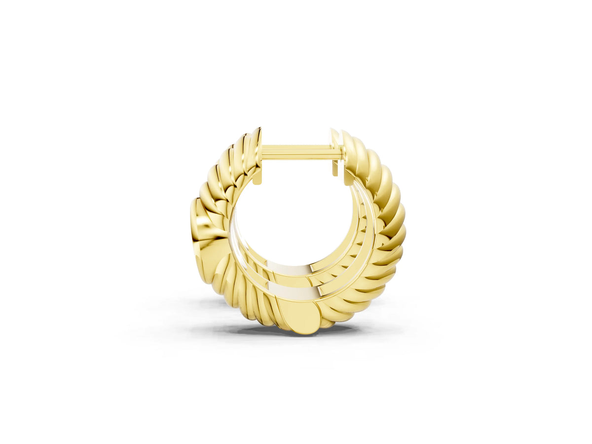 Yellow gold Oval Diamond Vera Hoop Earrings_1