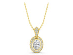 Yellow gold Oval Halo Pavé Diamond Pendant_1