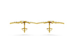 Yellow gold Pavé Diamond Starburst Stud Earrings