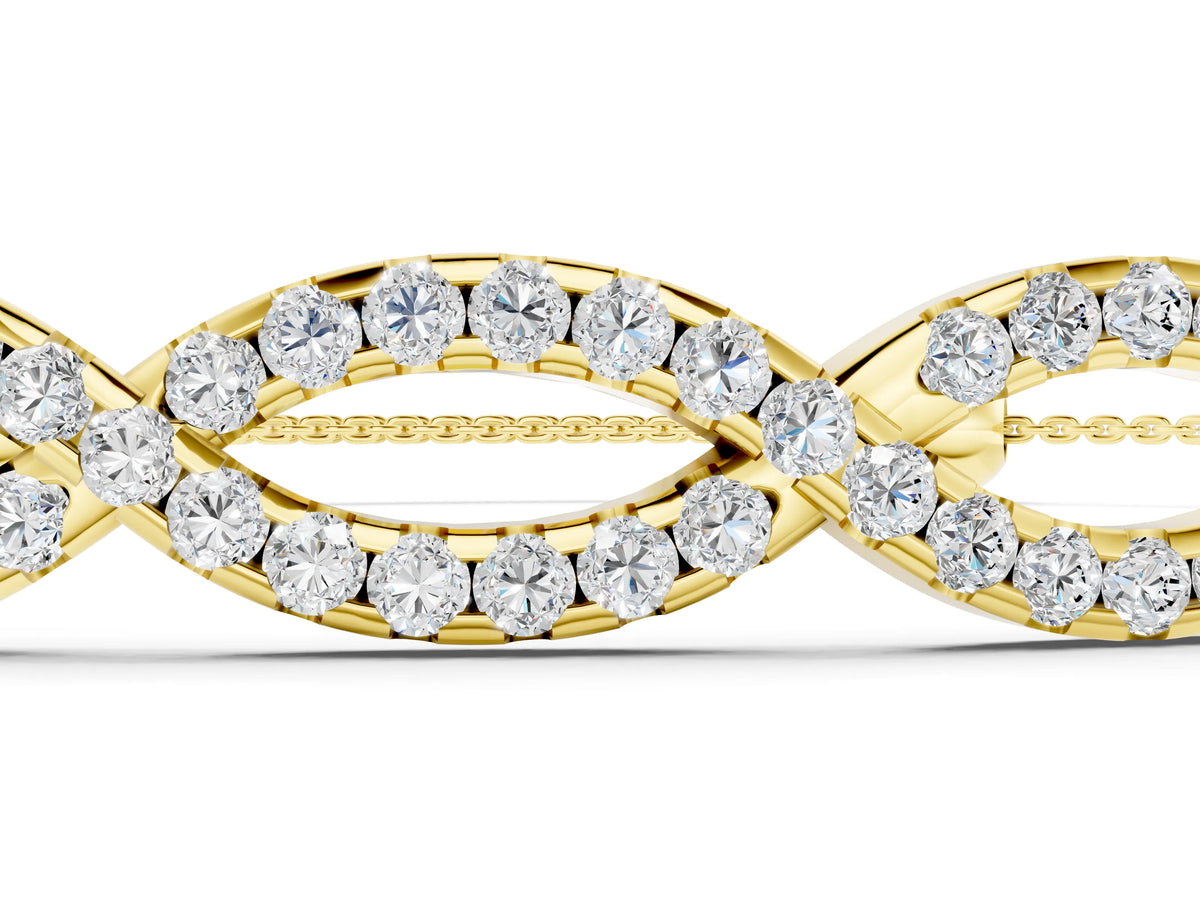 Yellow gold Pavé Marquise Infinity Chain Bracelet with Bezel Prong Setting_1