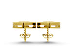 Yellow gold Pavé Pear-Shaped Halo Stud Earrings with Milgrain Detailing