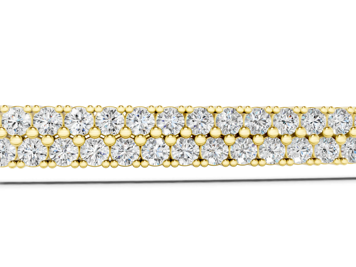 Yellow gold Pavé Round Diamond Box Chain Slider Bracelet_1