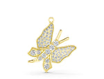Yellow gold Pavé Round Diamond Butterfly Pendant