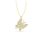 Yellow gold Pavé Round Diamond Butterfly Pendant_1