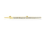 Yellow gold Pavé Round Diamond Chain Bracelet with Bezel Setting