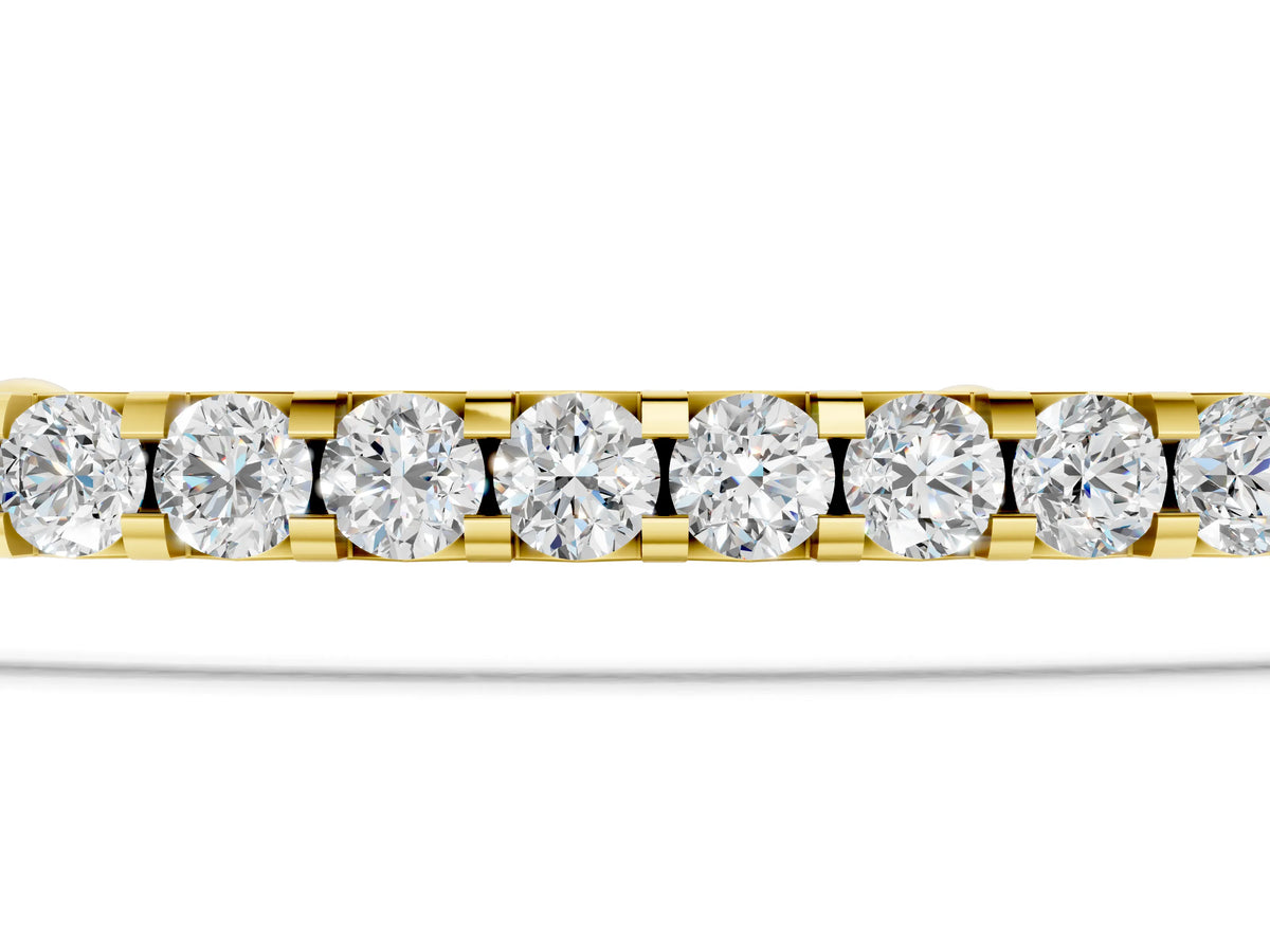 Yellow gold Pavé Round Diamond Chain Bracelet with Bezel Setting_1
