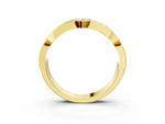 Yellow gold Pavé Round Diamond Channel Set Dual Band with Prong Setting_3