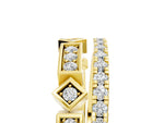 Yellow gold Pavé Round Diamond Channel Set Dual Band with Prong Setting_5